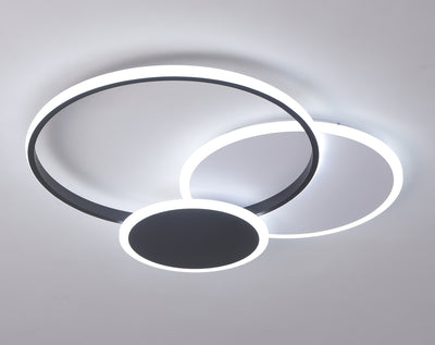 3-Lights Unique Acrylic Circle LED Flush Mount Lighting