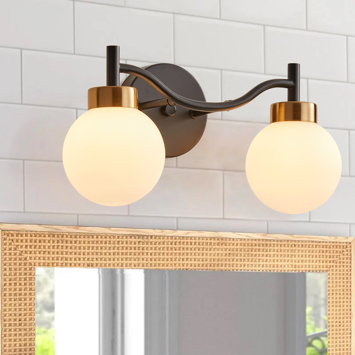 2-Lights Minimalist Bathroom Wall Sconces