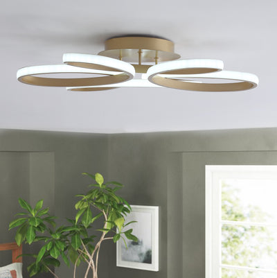 1-Light Modern LED Semi-flush Mount Ceiling Light