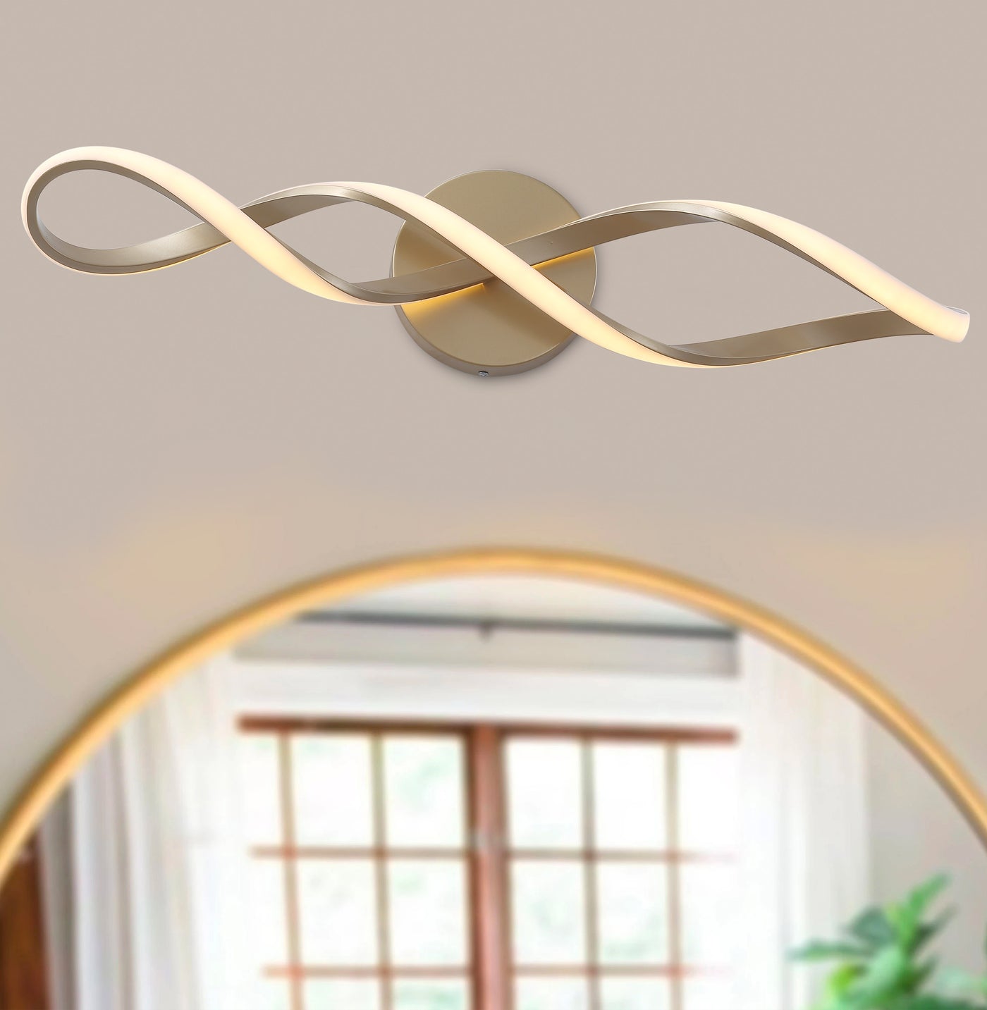 1-Light Special Wavy Linear Design LED Vanity Lighting