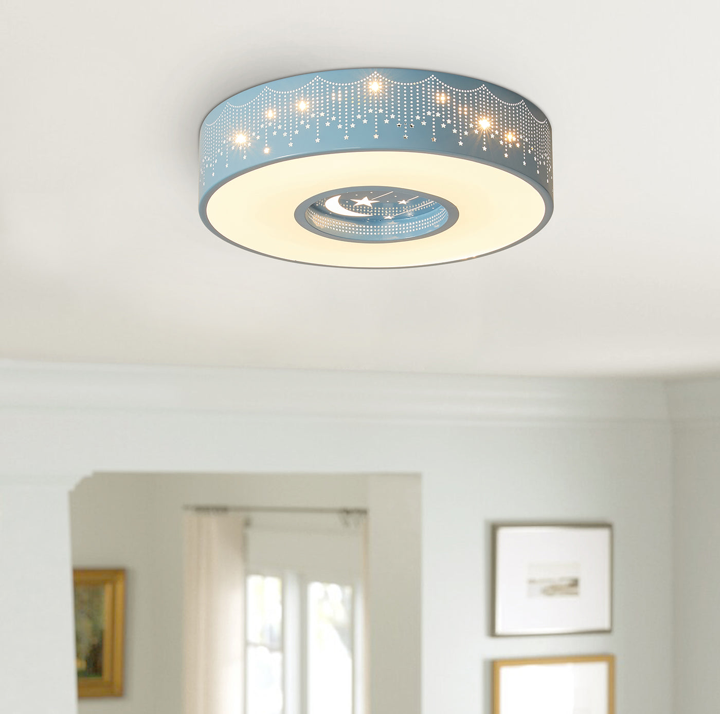 1-Light Star Decoration Acrylic LED Flush Mount Lighting
