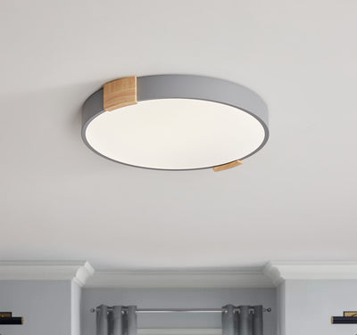 1-Light Acrylic Wood Grain Element LED Flush Mount Lighting