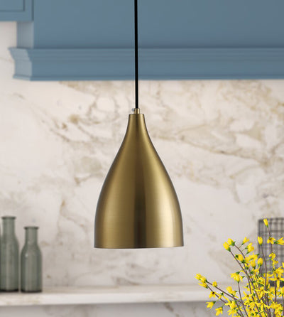1-Light Gold Single Bell Pendant Lighting