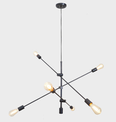6-Lights Dimmable Sputnik Modern Linear Chandelier