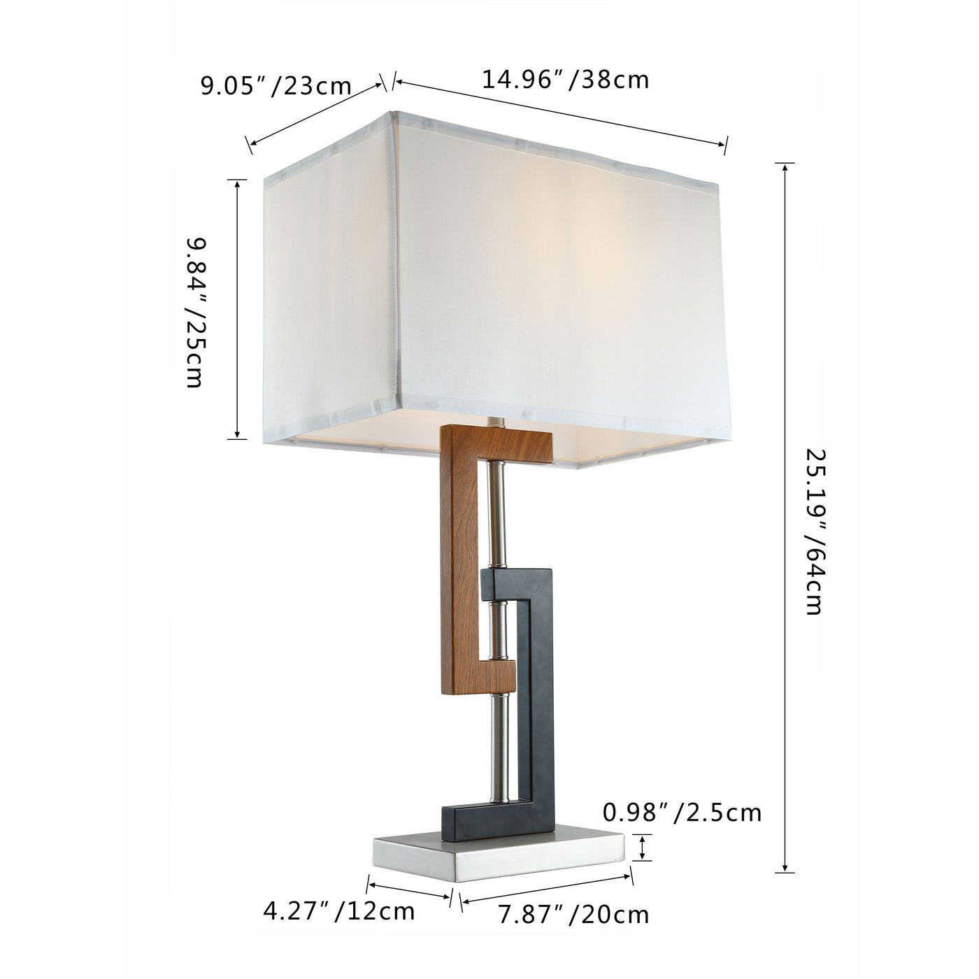 1-Light Square Creative Design Table Lamp