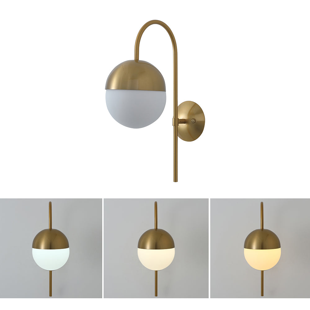 1-Light Oval Glass Shade Wall Lamp