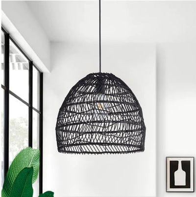 1-Light Hand-Weave Bell Shape Pendant Lighting Chandelier