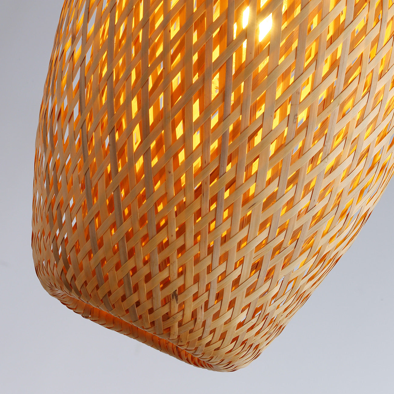 1-Light Lantern Bamboo Weaving Pendant Lighting